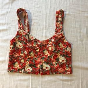 Urban outfitters cropped floral tank